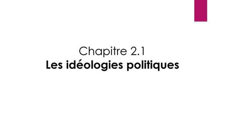 Les idéologies politiques