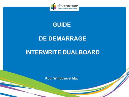 GUIDE DE DEMARRAGE INTERWRITE DUALBOARD