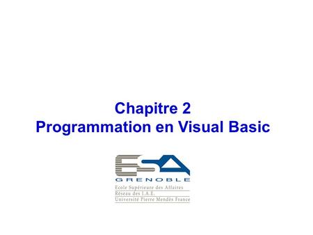 Programmation en Visual Basic