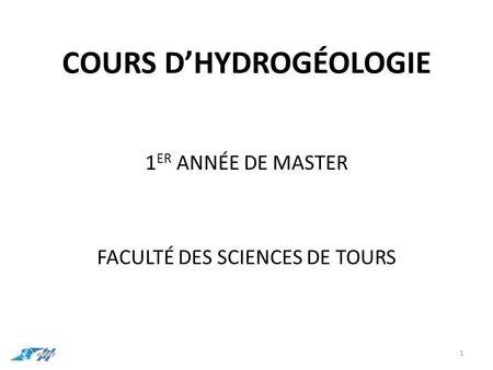 Cours d’hydrogéologie