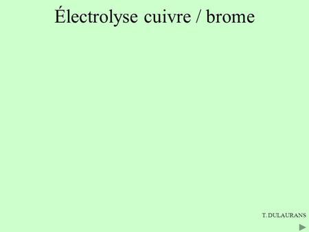 Électrolyse cuivre / brome