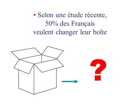 • Selon une étude récente, 50% des Français veulent changer leur boîte ?
