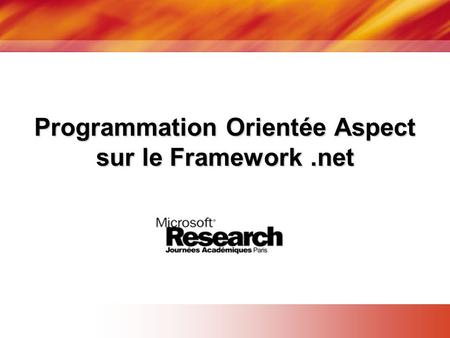 Programmation Orientée Aspect sur le Framework .net