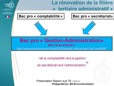Bac pro « Gestion-Administration»