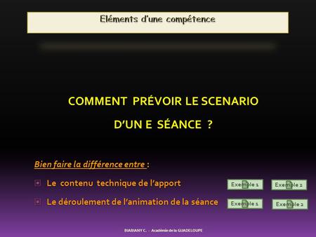 Eléments d’une compétence