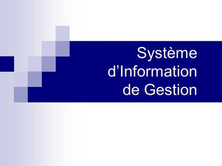 Système d’Information de Gestion