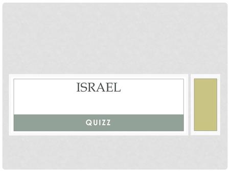 ISRAEL quizz.