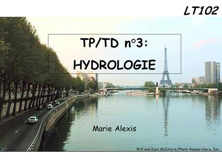 TP/TD n°3: HYDROLOGIE LT102 Marie Alexis