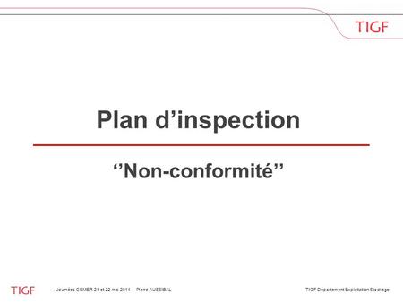 Plan d’inspection ‘’Non-conformité’’