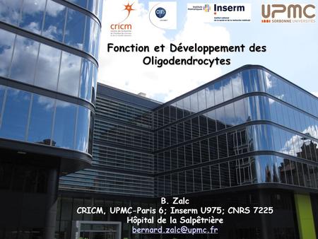 CRICM, UPMC-Paris 6; Inserm U975; CNRS 7225 Hôpital de la Salpêtrière