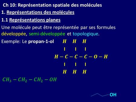 Ch 10: Représentation spatiale des molécules