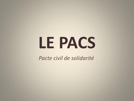 Pacte civil de solidarité