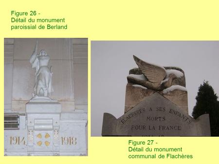 Figure 26 - Détail du monument paroissial de Berland Figure 27 - Détail du monument communal de Flachères.