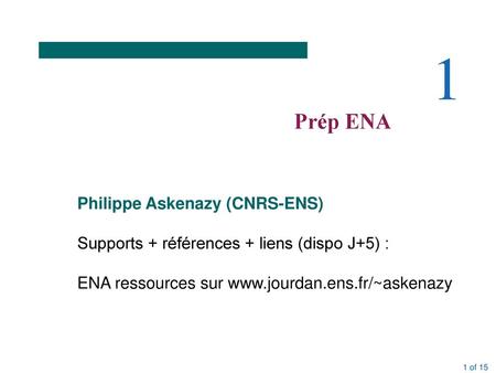 1 Prép ENA Philippe Askenazy (CNRS-ENS)