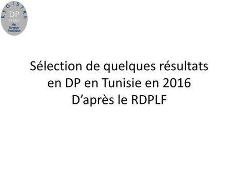 Population Tunisienne dans RDPLF Année 2016