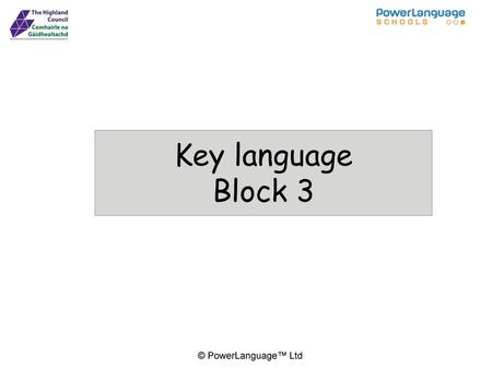 Key language Block 3.
