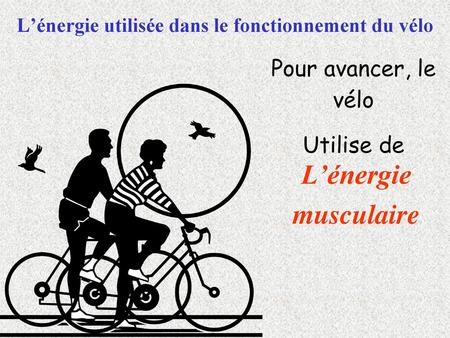 L’énergie utilisée dans le fonctionnement du vélo