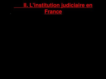 II. L'institution judiciaire en France