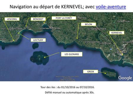 Navigation au départ de KERNEVEL; avec voile-aventure