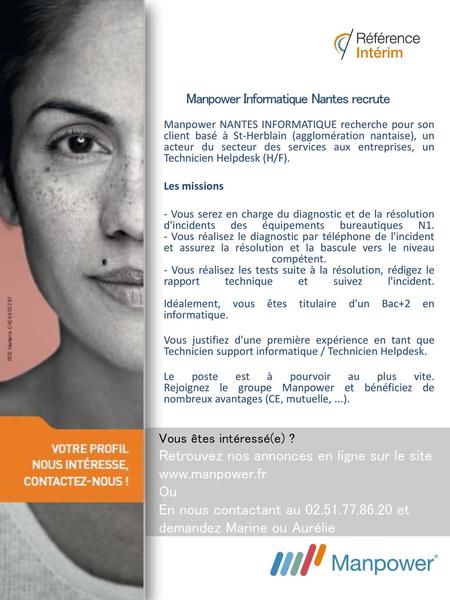 Manpower Informatique Nantes recrute