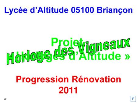 Projet « Horloges d’Altitude »