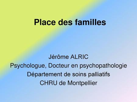 Place des familles Jérôme ALRIC