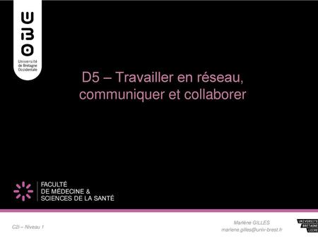 D5 – Travailler en réseau, communiquer et collaborer