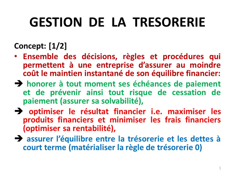 Gestion De Trésorerie D'une Entreprise Pdf