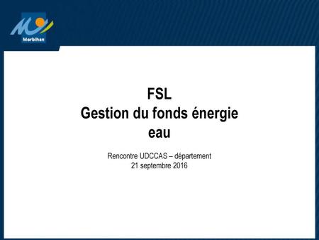 Gestion du fonds énergie eau