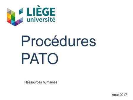 Procédures PATO Ressources humaines Aout 2017.