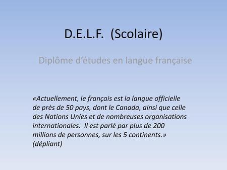 Diplôme d’études en langue française