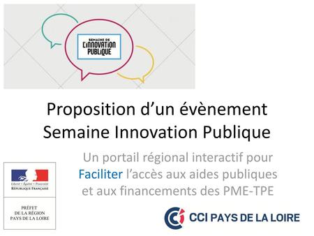 Proposition d’un évènement Semaine Innovation Publique