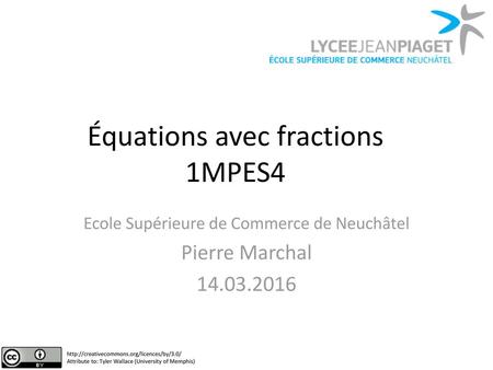 Équations avec fractions 1MPES4
