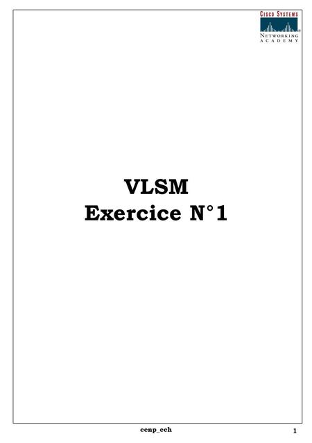 VLSM Exercice N°1 ccnp_cch.