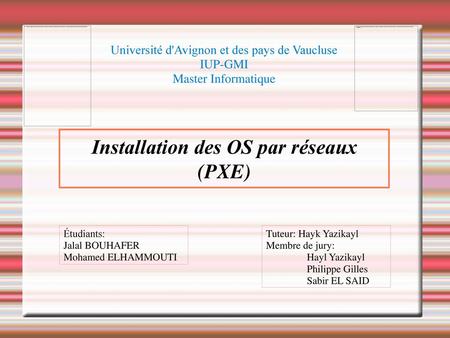 Installation des OS par réseaux (PXE)