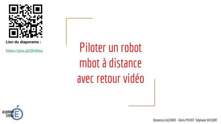 Piloter un robot mbot à distance avec retour vidéo
