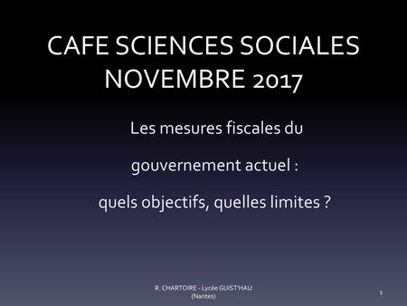 CAFE SCIENCES SOCIALES NOVEMBRE 2017