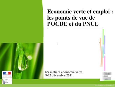 Economie verte et emploi : les points de vue de l’OCDE et du PNUE