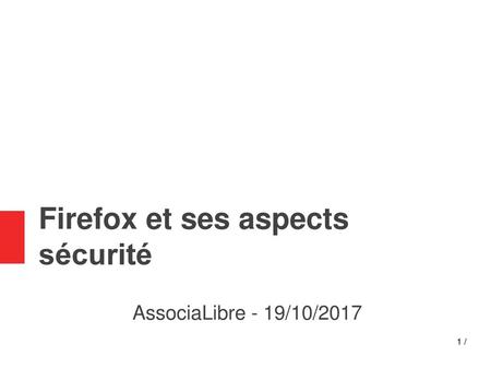 Firefox et ses aspects sécurité