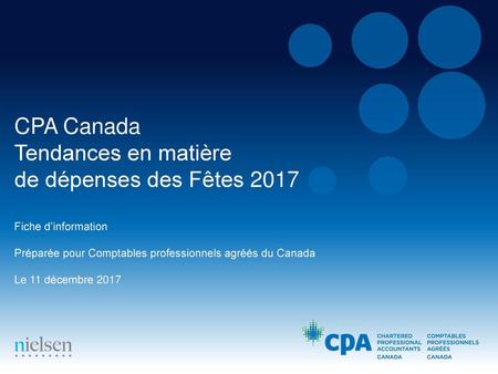 CPA Canada Tendances en matière de dépenses des Fêtes 2017