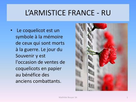 L’ARMISTICE FRANCE - RU