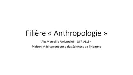 Filière « Anthropologie »