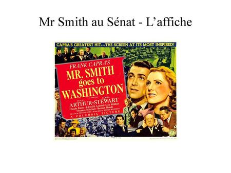 Mr Smith au Sénat - L’affiche