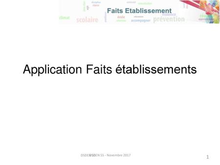 Application Faits établissements