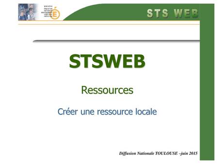 STSWEB Ressources Créer une ressource locale