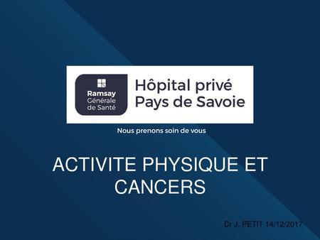 ACTIVITE PHYSIQUE ET CANCERS