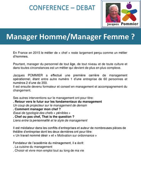 Manager Homme/Manager Femme ?