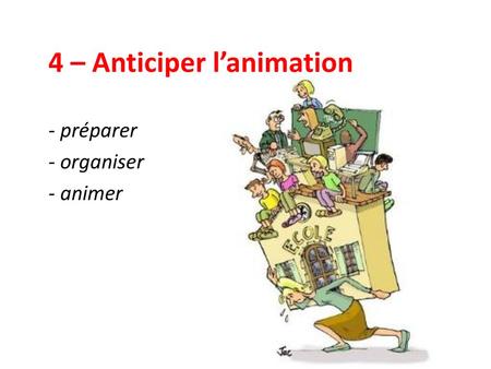 4 – Anticiper l’animation