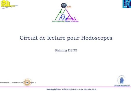 Circuit de lecture pour Hodoscopes