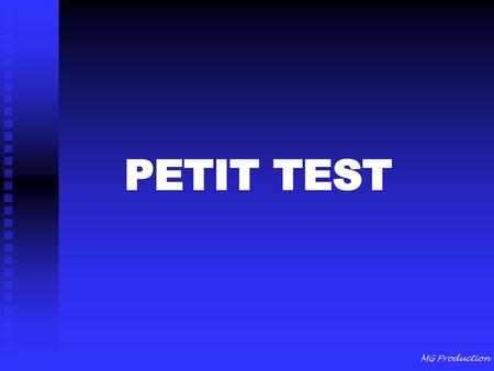 PETIT TEST MG Production.